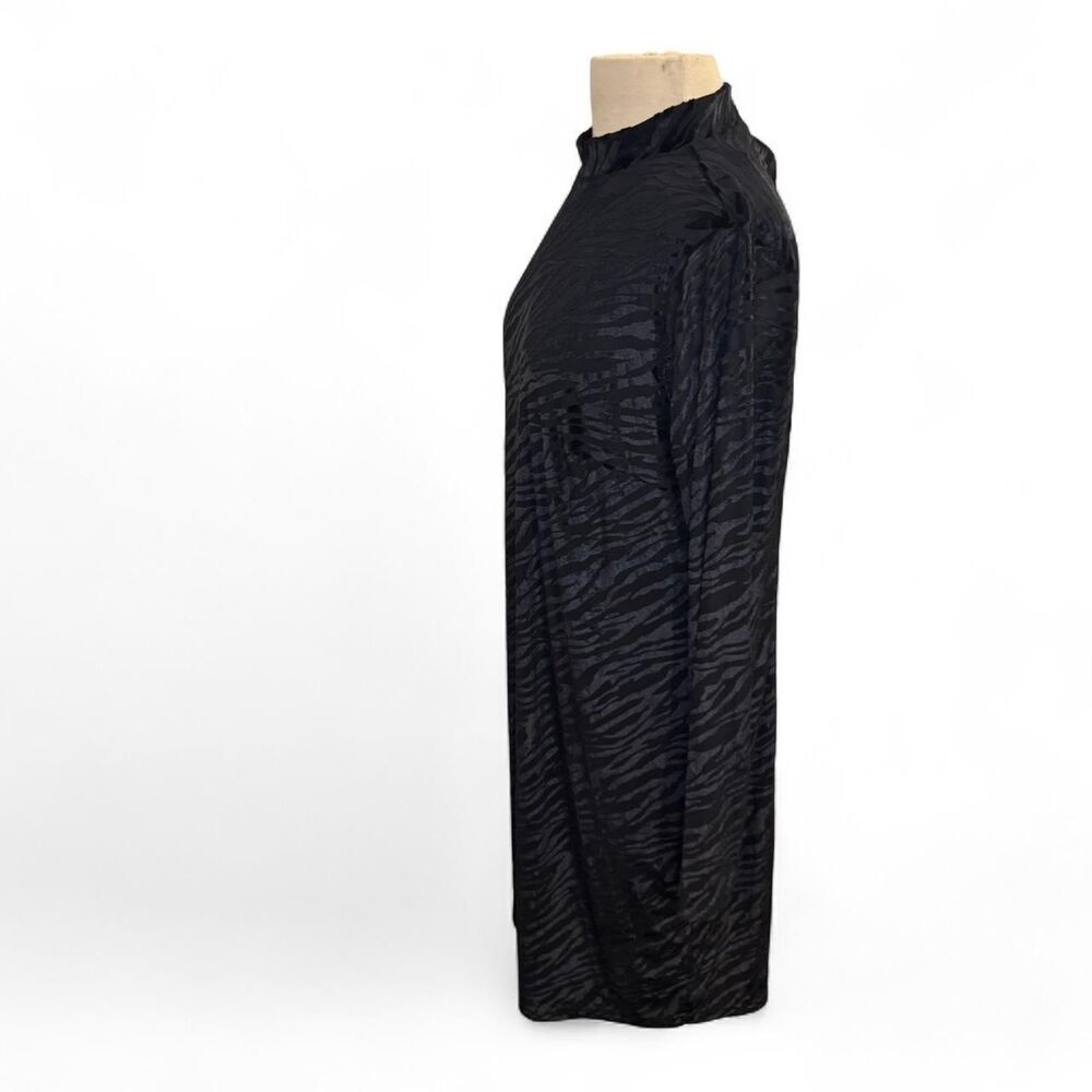 Lane Bryant Women’s Black Zebra Burnout Bodycon Mock Neck Dress Size 18 - Picture 8 of 10